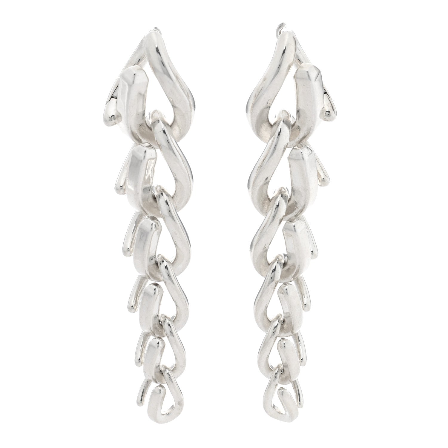 Tiffany Sterling Silver Forge Drop Link Earrings 1 of 5