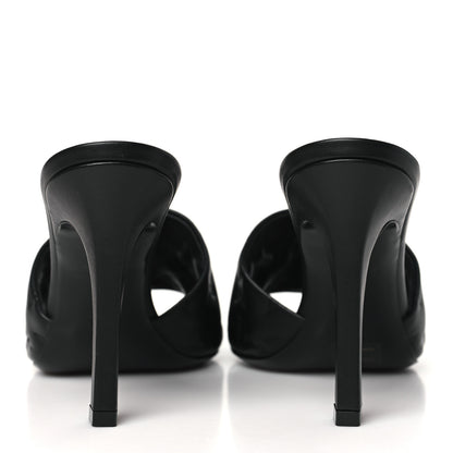 Louis Vuitton Lambskin Embossed Monogram Revival High Heel Mules 38 Black 5 of 10