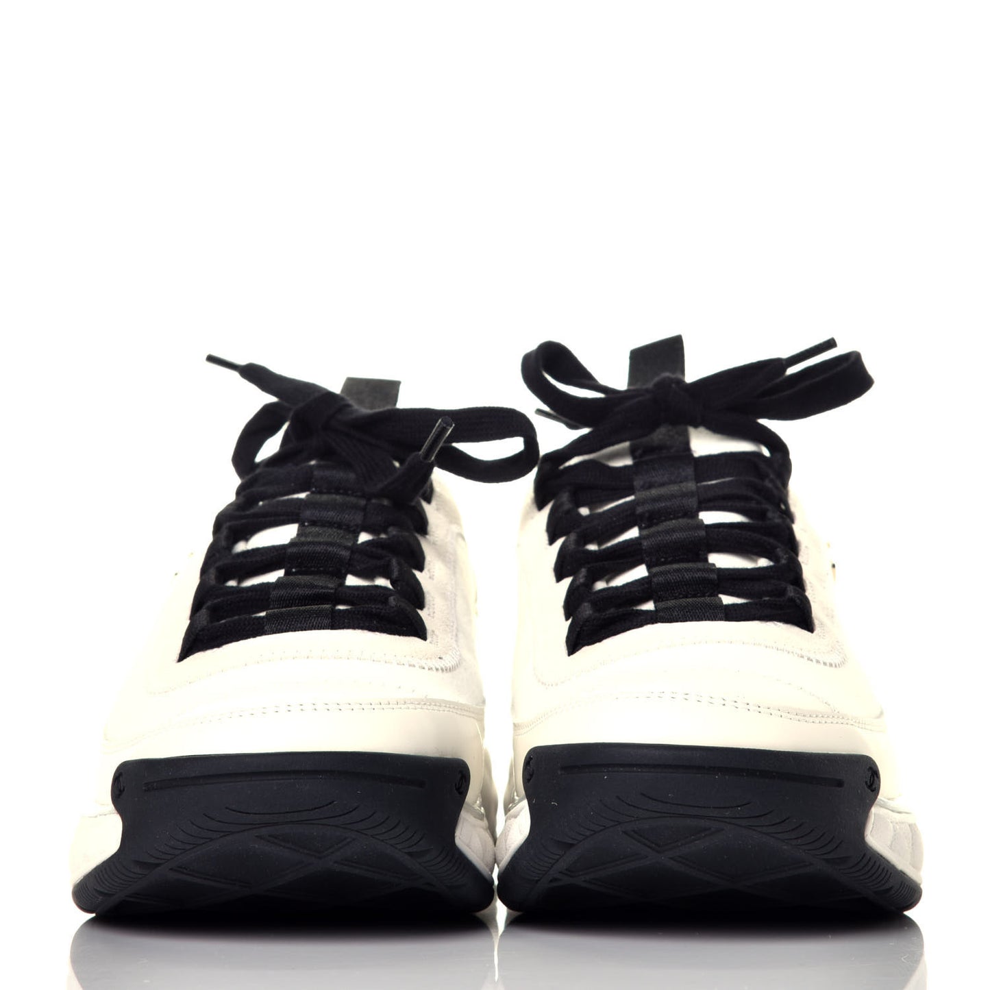 Velvet Calfskin Mixed Fibers CC Sneakers 40 Ivory
