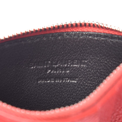 Saint Laurent Grained Calfskin 5 Fragments Zip Pouch Card Holder New Red 6 of 8