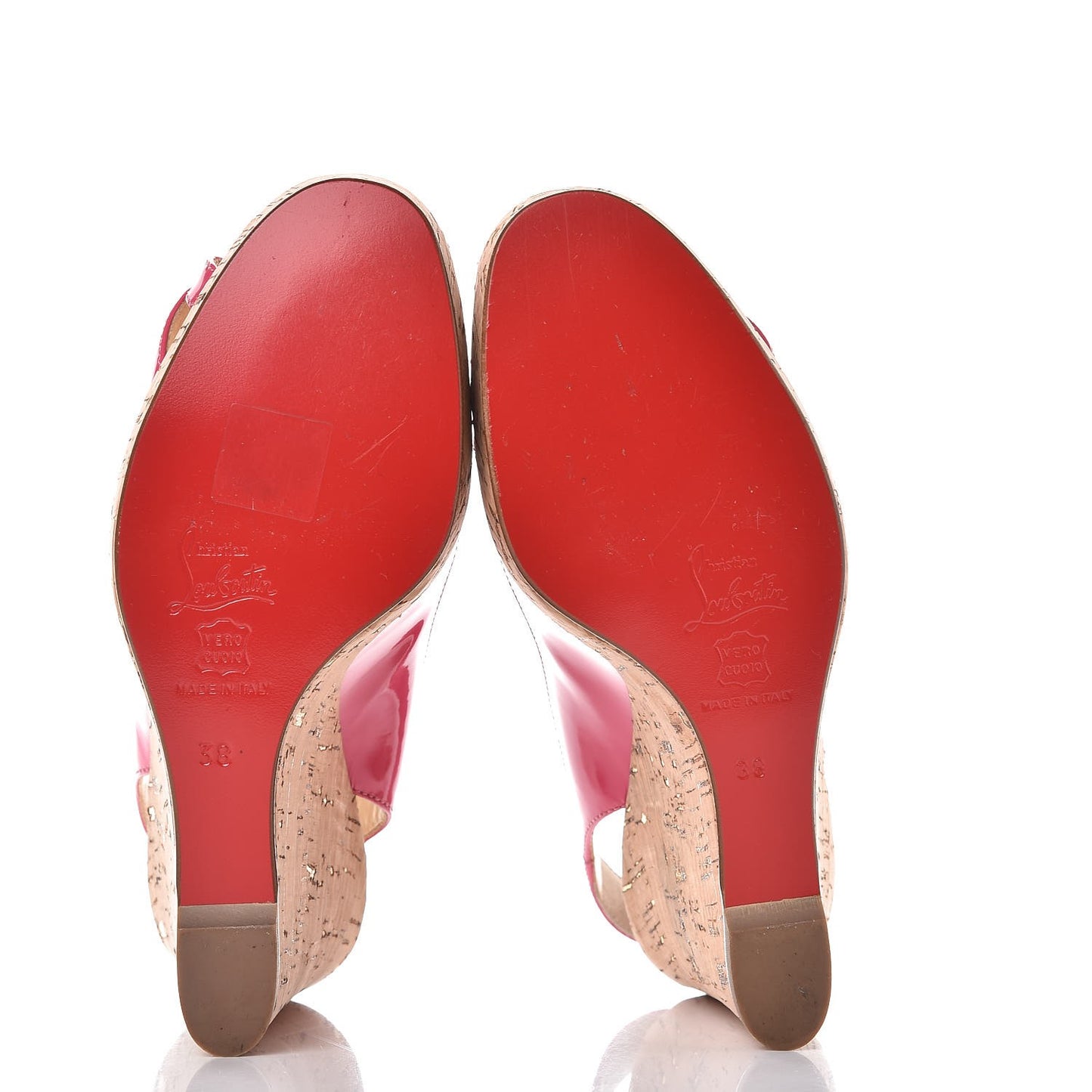 Patent Cork Marpoil Wedges 38 Pink