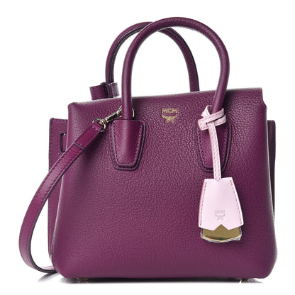 MCM Grained Calfskin Mini Milla Tote Purple 1 of 9