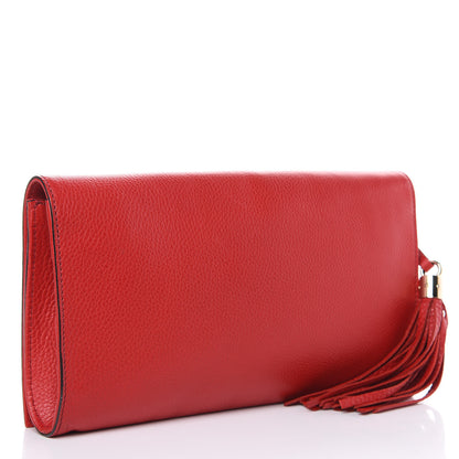 Gucci Pebbled Calfskin Medium Soho Clutch Red 3 of 13