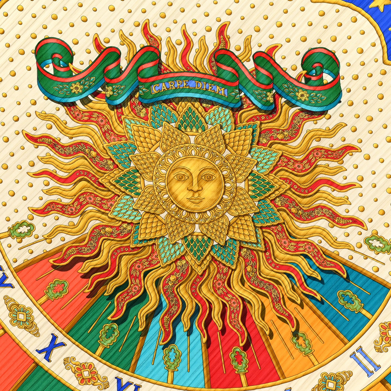 Hermes Silk Carpe Diem Scarf 90 5 of 8