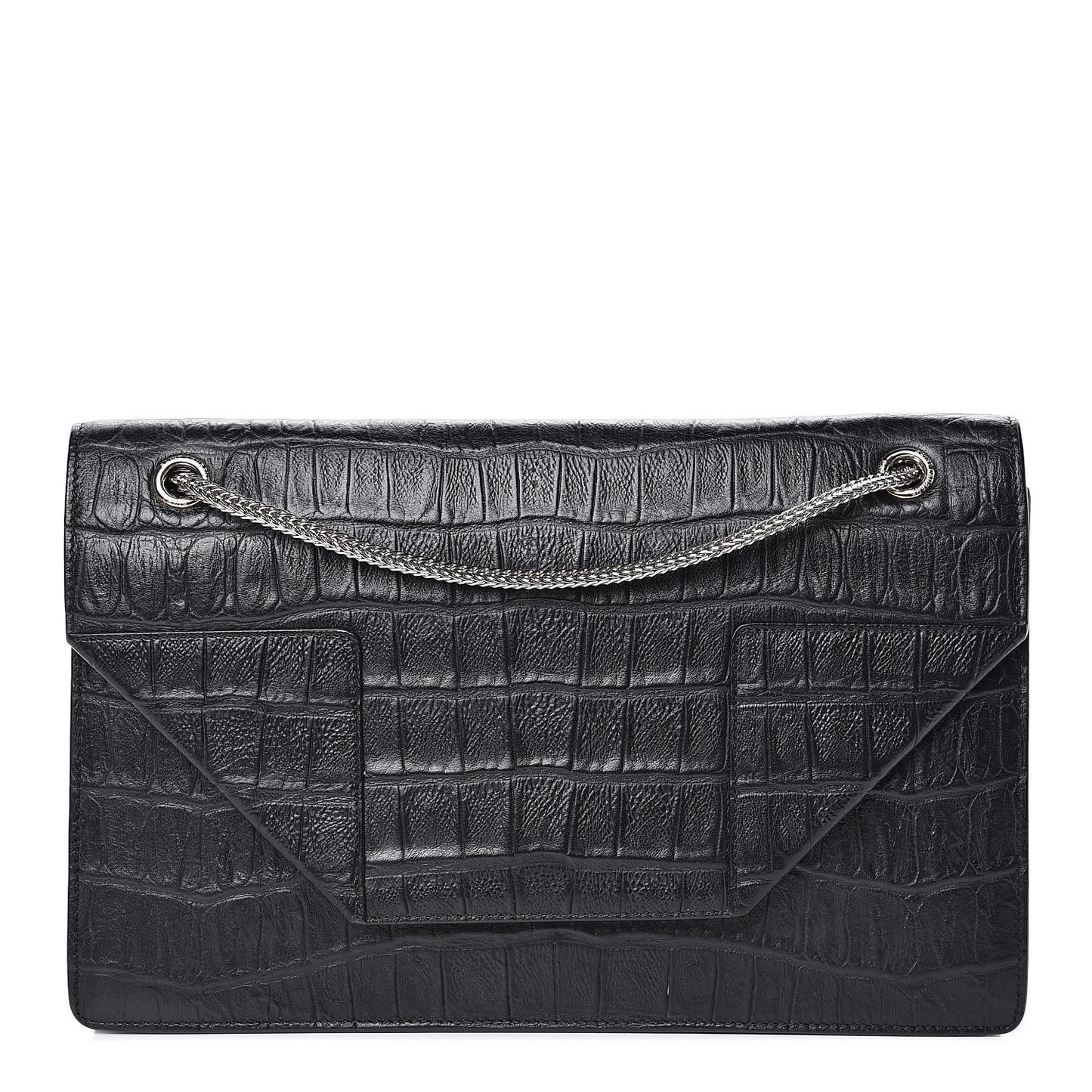 Calfskin Crocodile Embossed Medium Betty Black