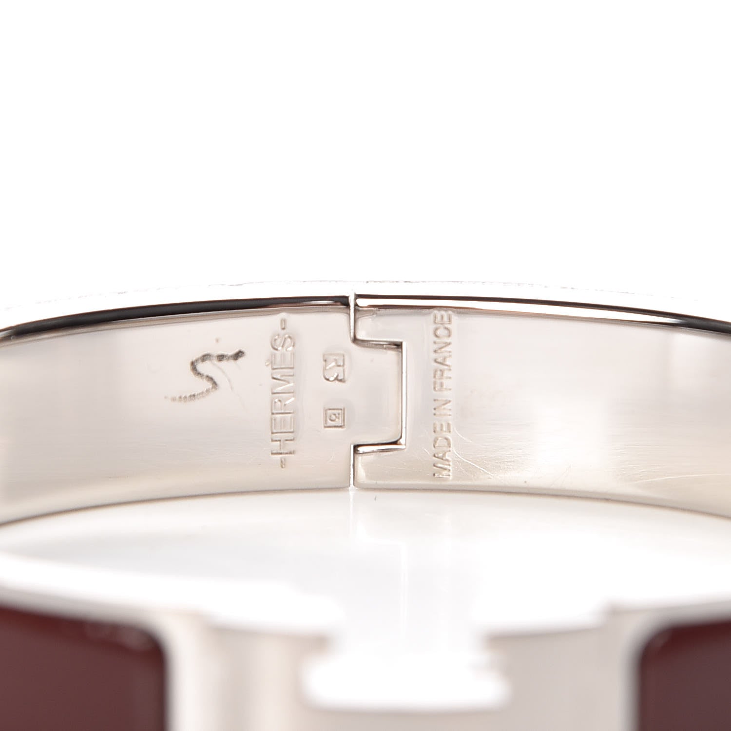 Hermes Enamel Narrow Clic Clac H Bracelet GM Cacao 4 of 5