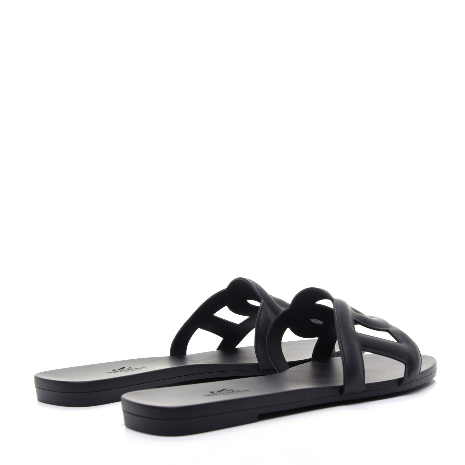 Hermes Rubber Aloha Sandals 37 Black 3 of 10