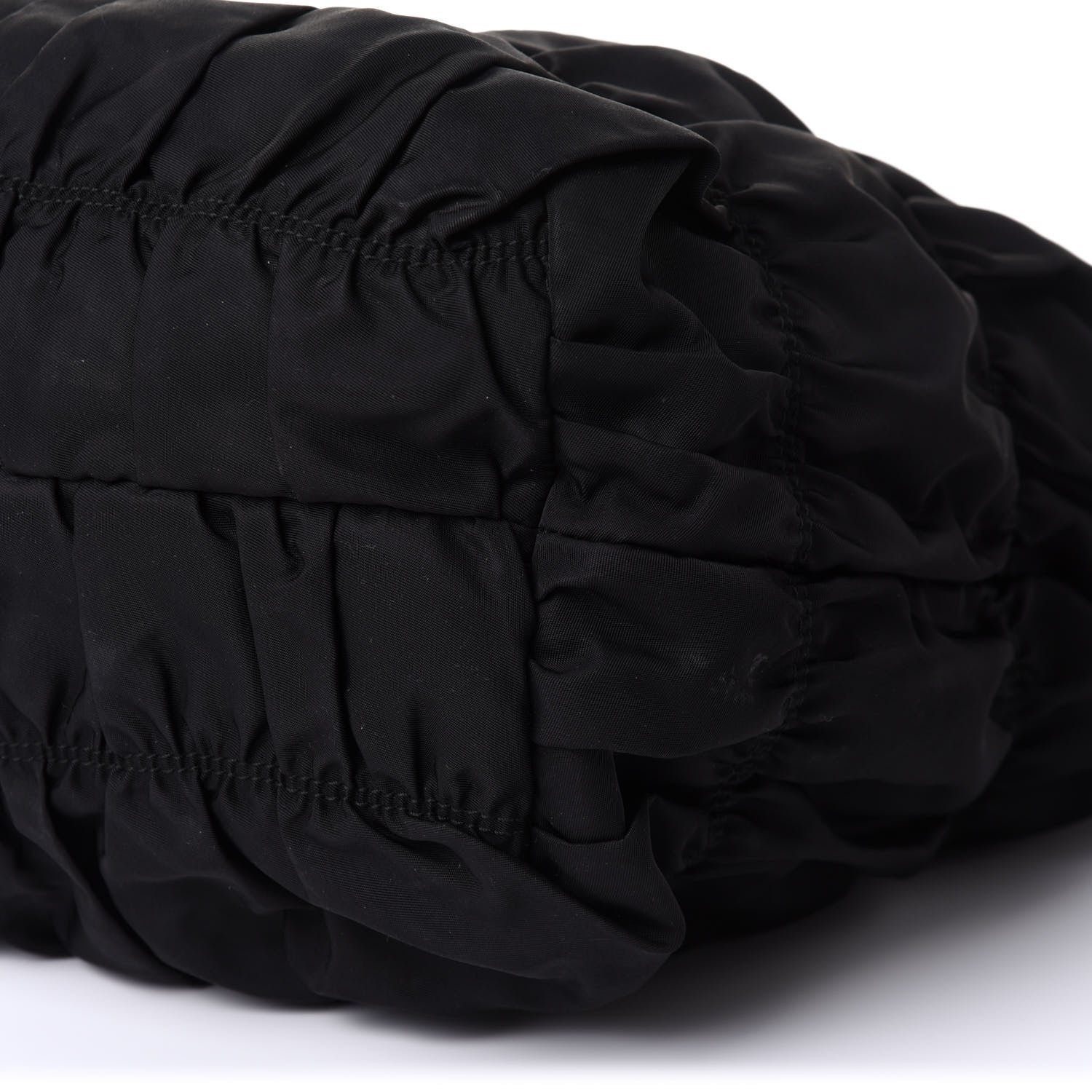 Prada Tessuto Nylon Gaufre Drawstring Tote Black 6 of 12