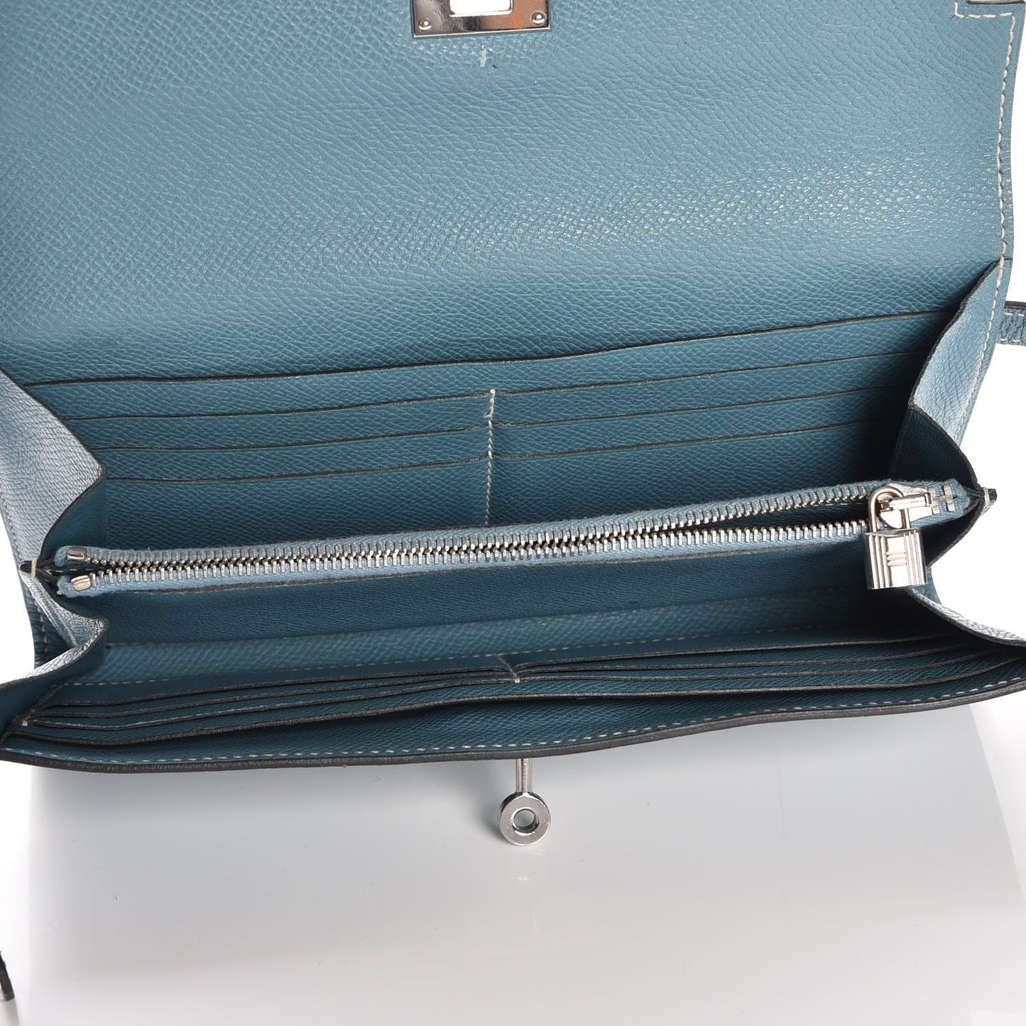 Epsom Kelly Longue Wallet Blue Jean