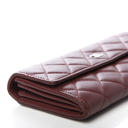 Chanel Caviar Quilted Large Gusset Flap Wallet Dark Red 12 of 20