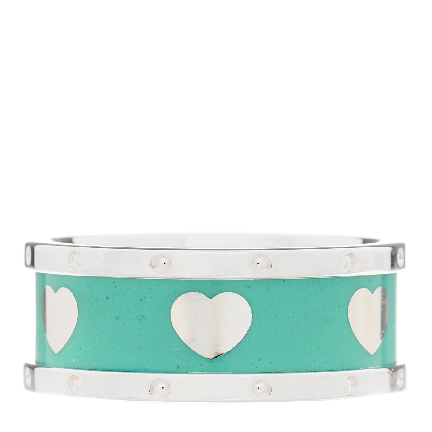 Sterling Silver Enamel Heart Band Ring 50 5.5