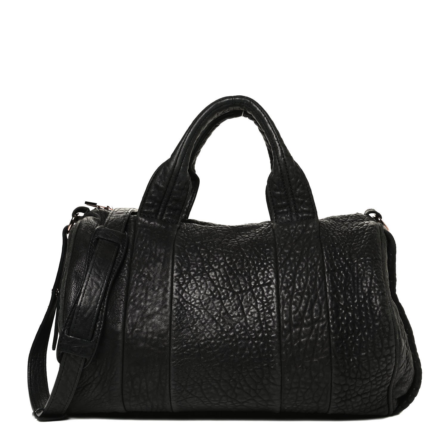 Alexander Wang Pebbled Lambskin Rocco Black Rose Gold Hardware 1 of 12