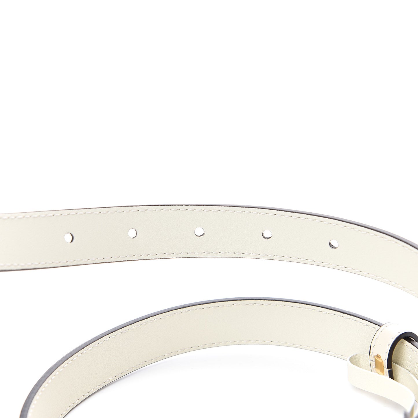 Plutone Calfskin Double G 20mm Belt 65 Mystic White