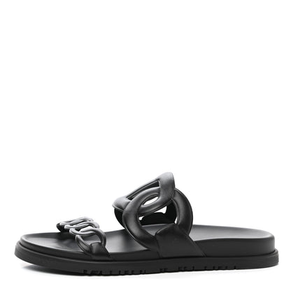 Hermes Nappa Extra Sandals 39 Black 1 of 8