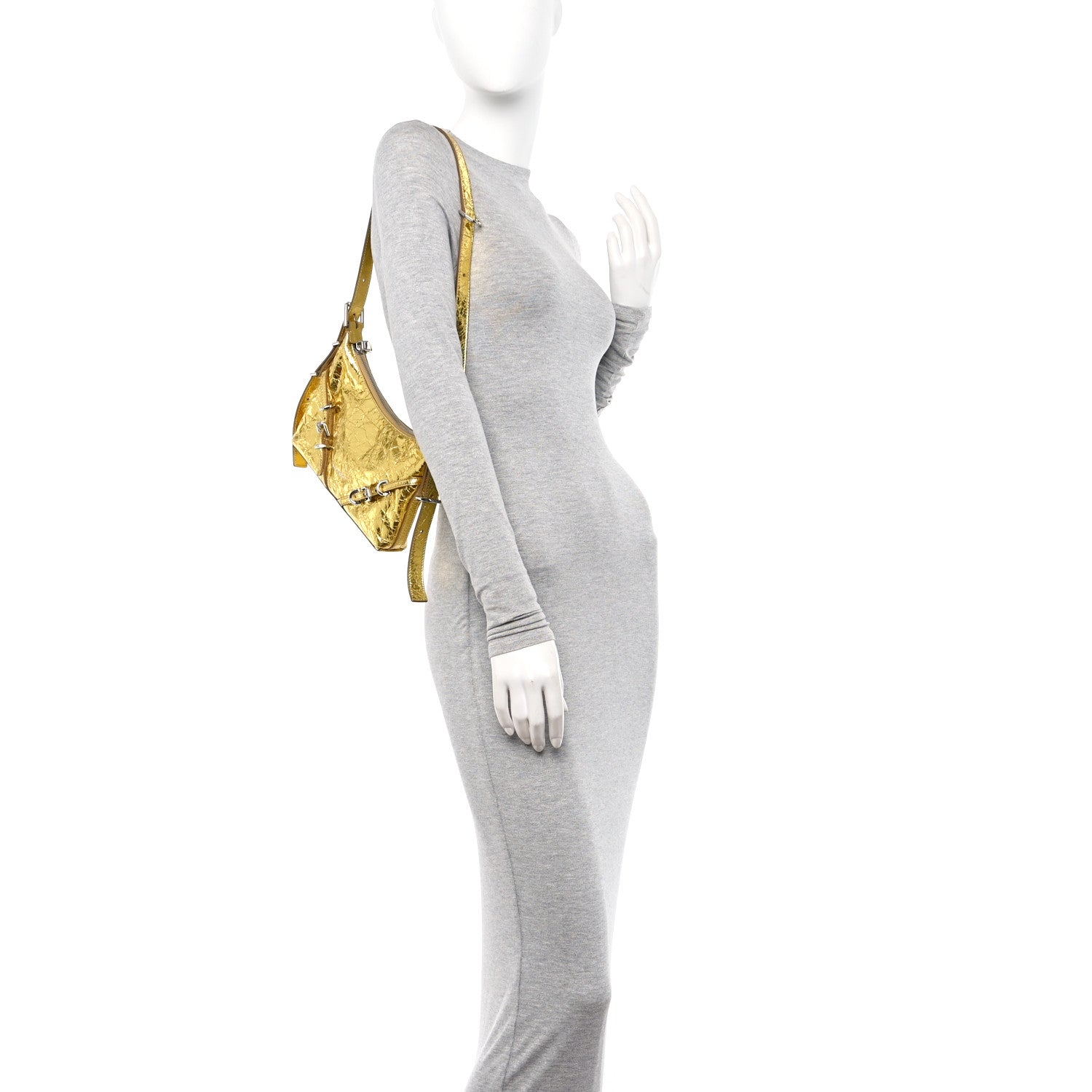 Givenchy Metallic Calfskin Mini Voyou Bag Gold 2 of 10