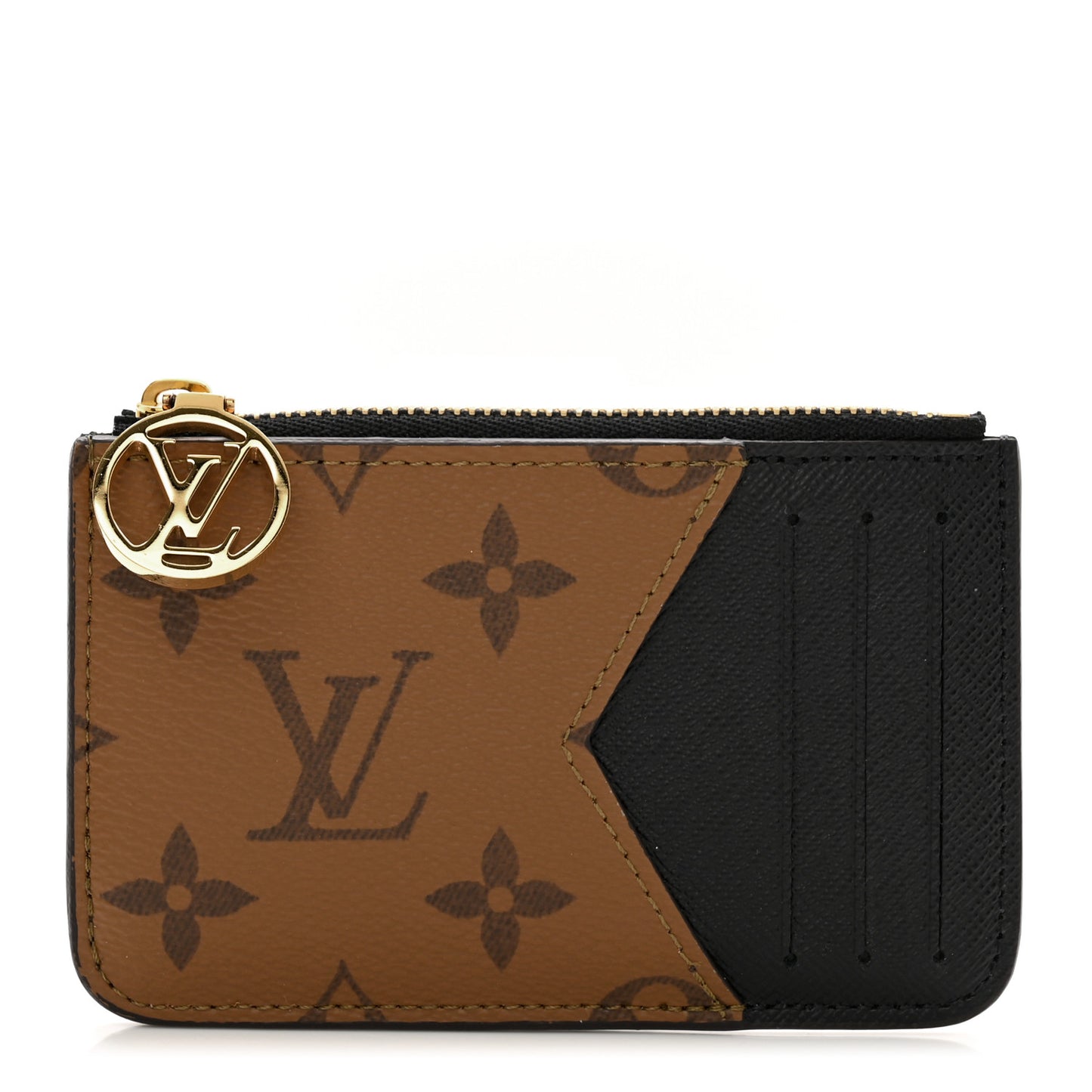 Reverse Monogram Zipped Romy Card Holder