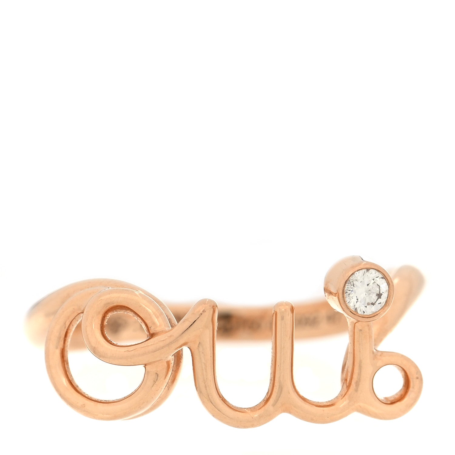 Christian Dior 18K Rose Gold Diamond Oui Ring 47 4 1 of 4