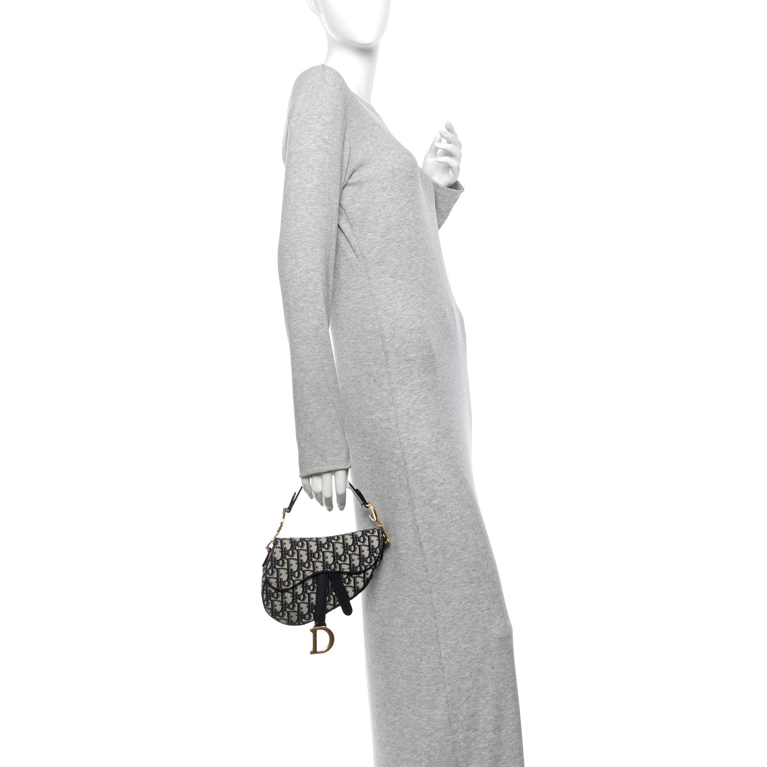 Christian Dior Oblique Mini Saddle Bag With Strap Blue 2 of 10