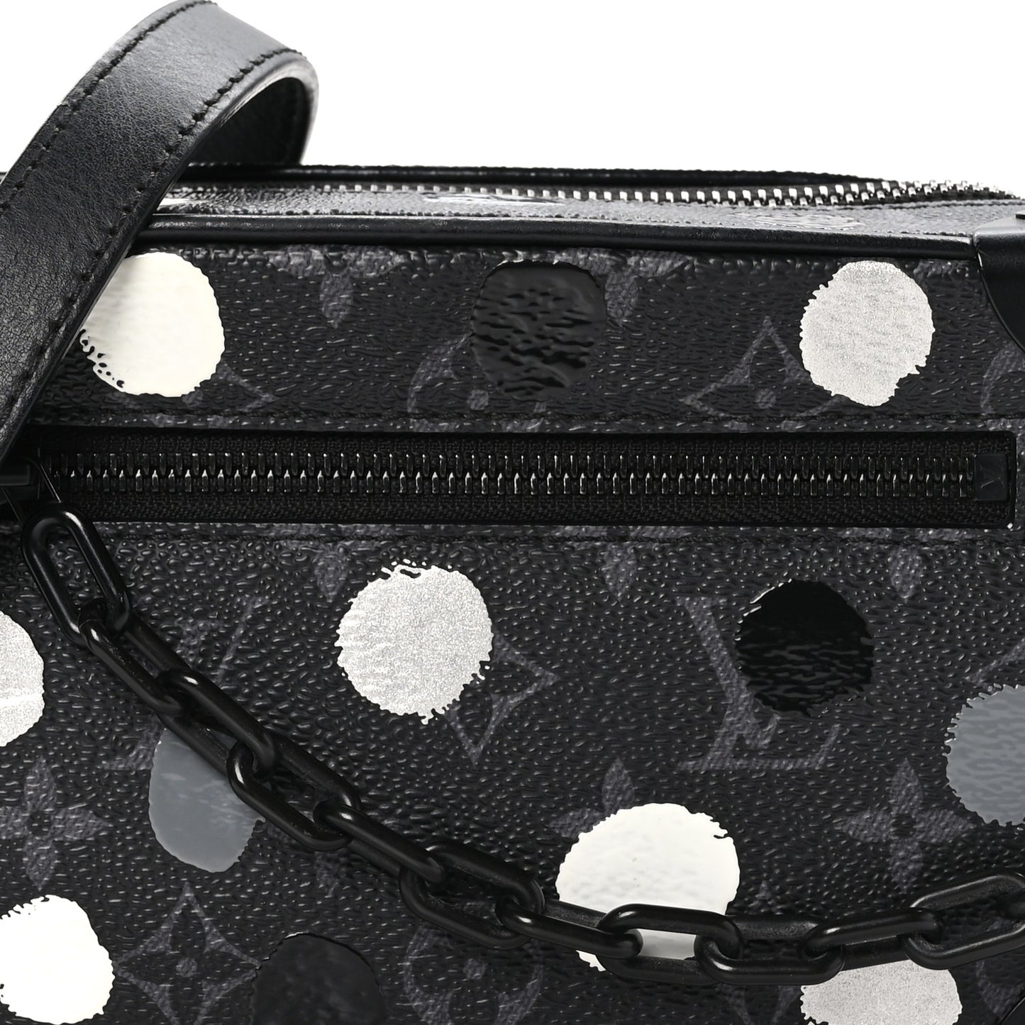 LV X YK Monogram Eclipse Dots Mini Soft Trunk Black Silver