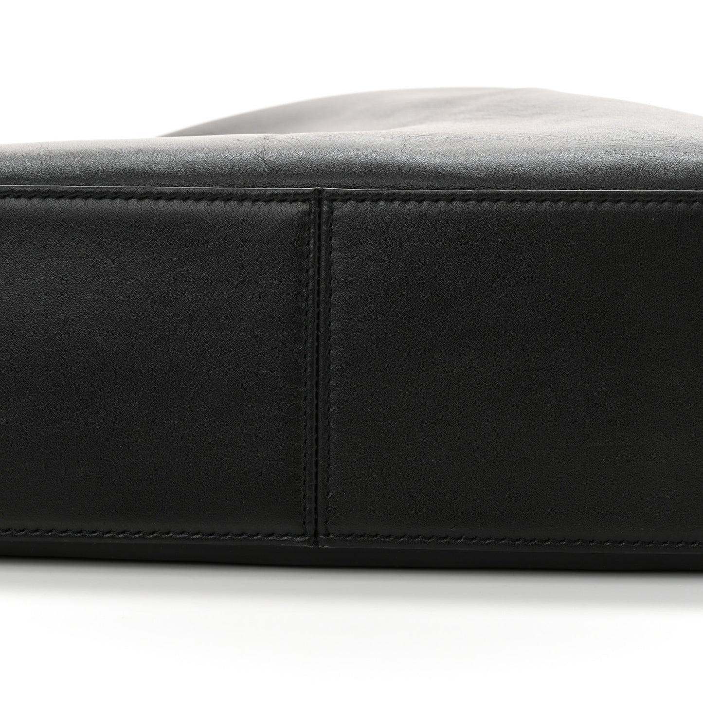 Smooth Calfskin Medium Moon Cut Out Shoulder Bag Black