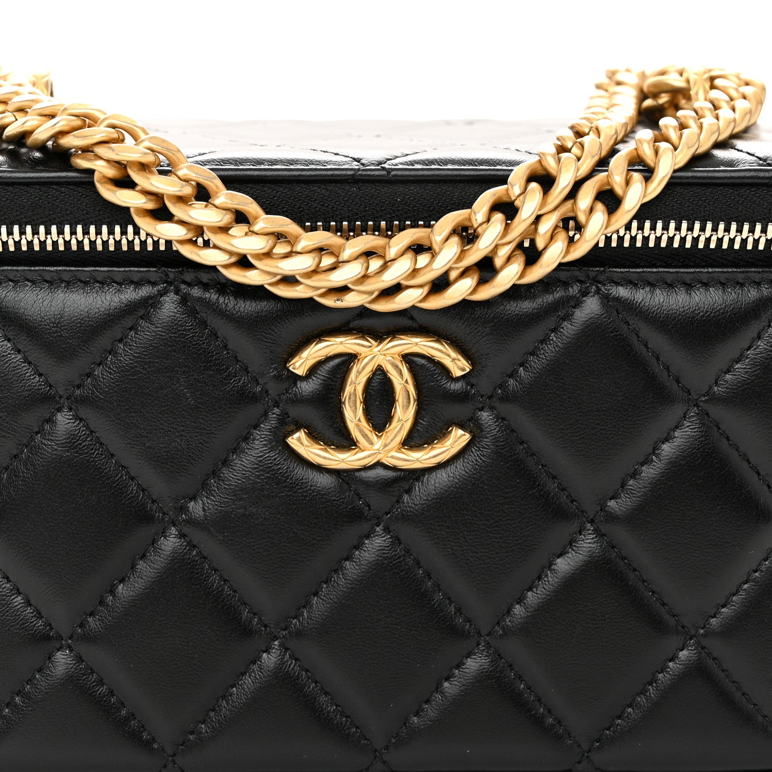 Chanel Lambskin Quilted Small Pillow Crush Vanity Case With Chain Black 8 of 11
