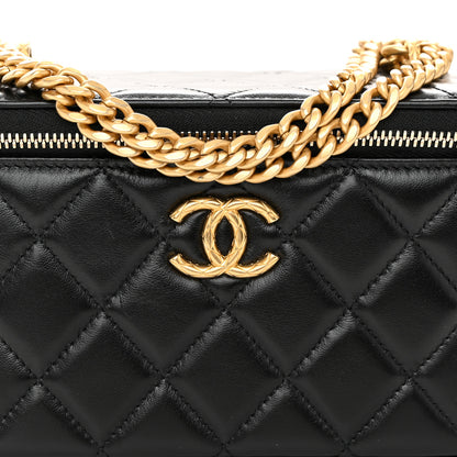 Chanel Lambskin Quilted Small Pillow Crush Vanity Case With Chain Black 8 of 11
