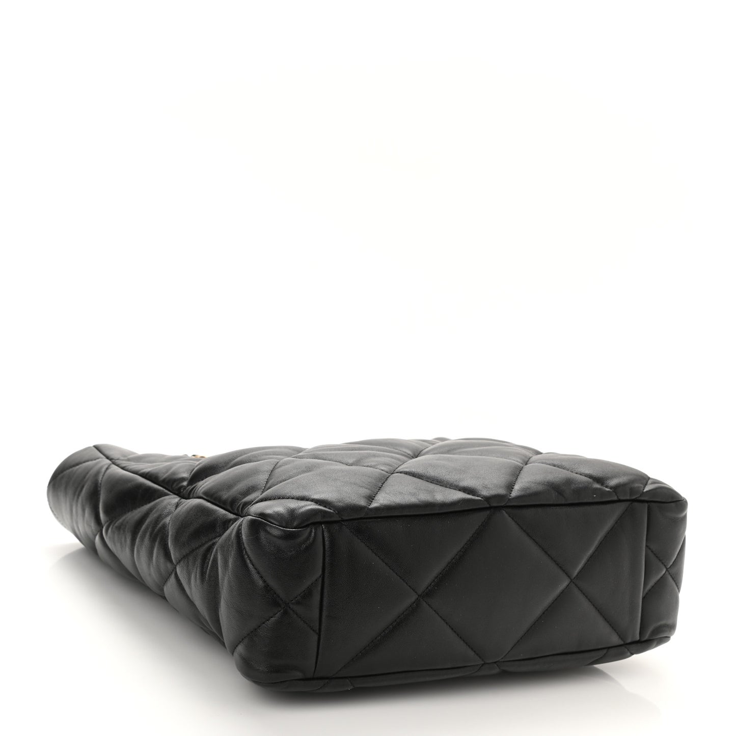 Lambskin Quilted Chanel 19 Shopping Bag Black
