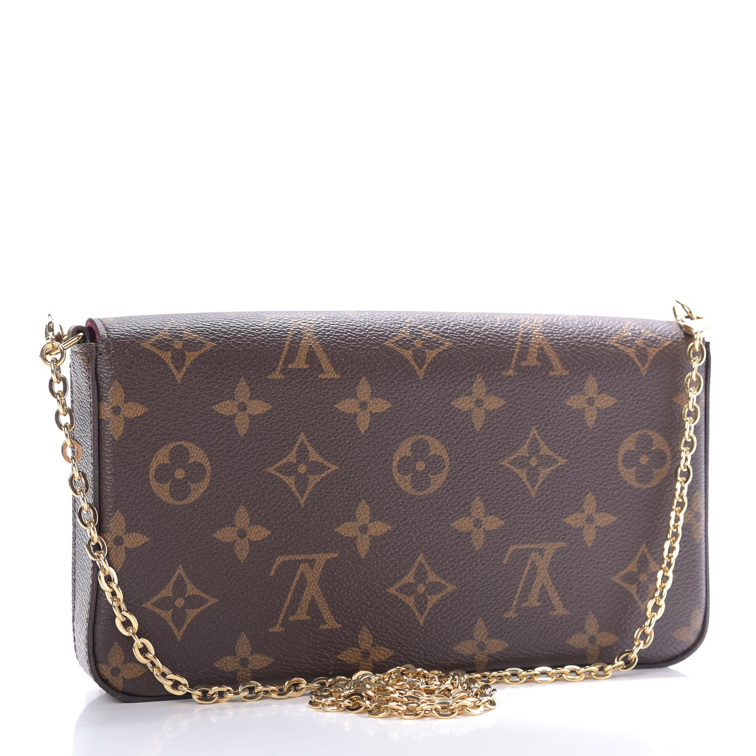 Louis Vuitton Monogram Pochette Felicie Chain Wallet Fuchsia 3 of 11