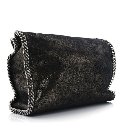 Stella McCartney Metallic Shaggy Deer Falabella Fold Over Tote Black 2 of 8