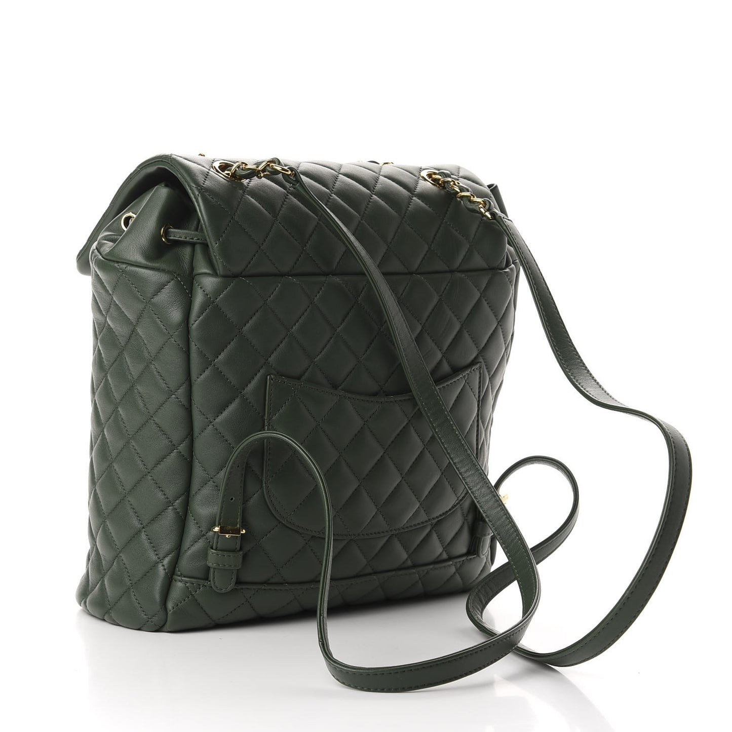 Lambskin Quilted Large Urban Spirit Backpack Dark Green