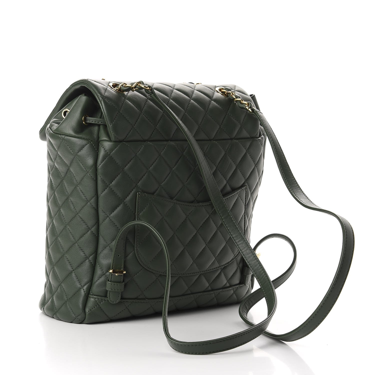 Chanel Lambskin Quilted Large Urban Spirit Backpack Dark Green 2 of 9