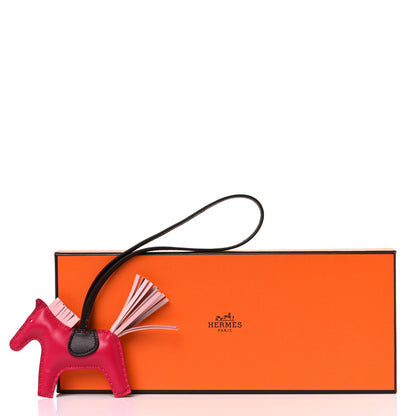 Hermes Milo Lambskin Grigri Rodeo Horse Bag Charm Rose Sakura Framboise Rouge Sellier 4 of 4