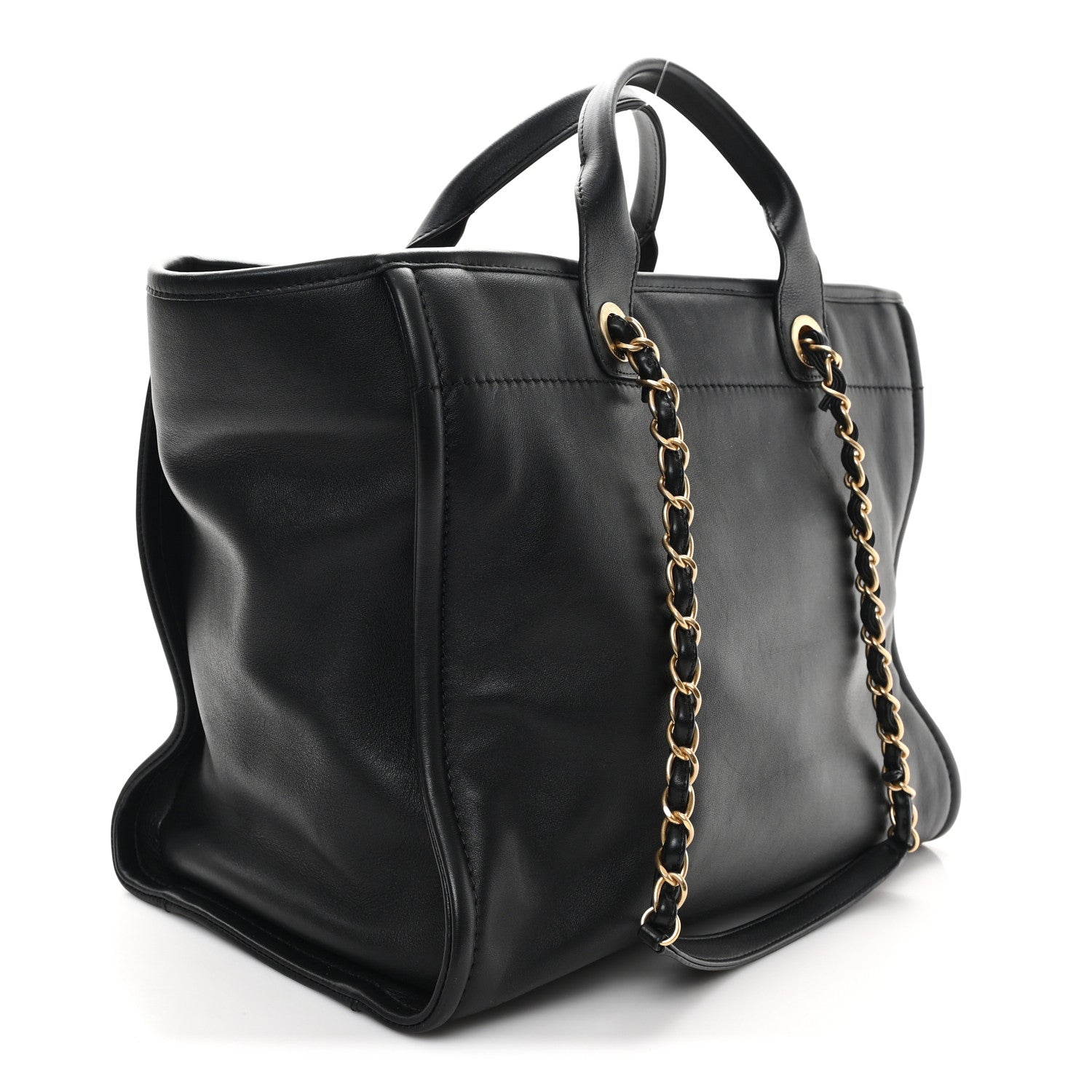 Chanel Calfskin Medium Deauville Tote Black Multicolor 3 of 10