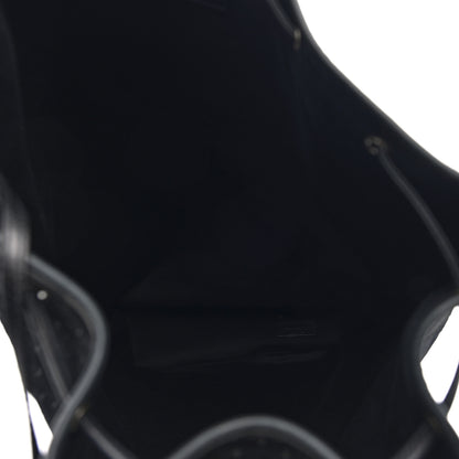 Saint Laurent Suede All-Over Monogram Giant Bucket Bag Black 5 of 9