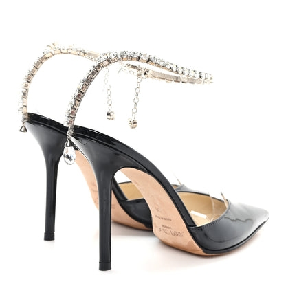 Jimmy Choo Patent Crystal Saeda 100 Pumps 36 Black 5 of 8
