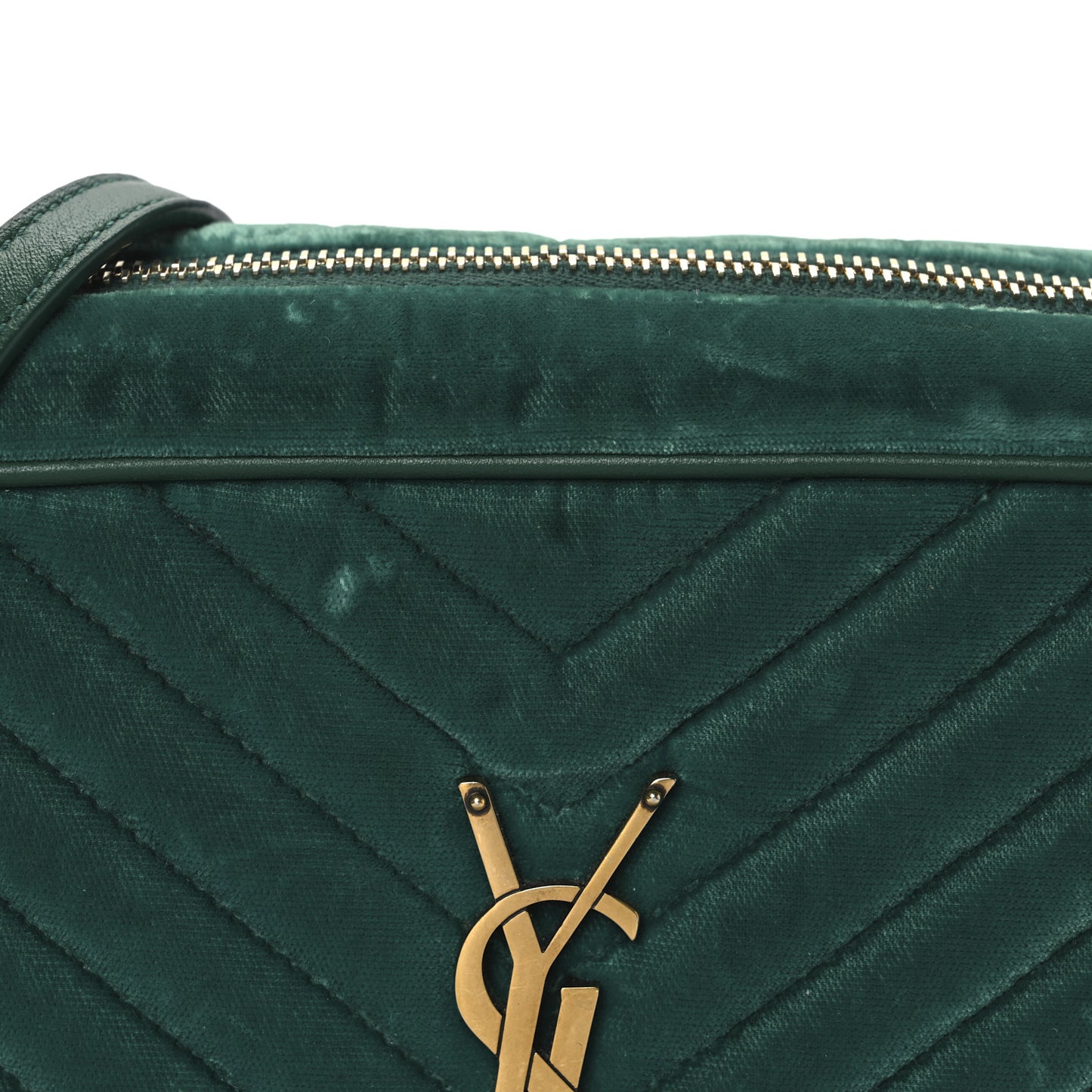 Velvet Matelasse Monogram Lou Camera Bag Deep Malachite