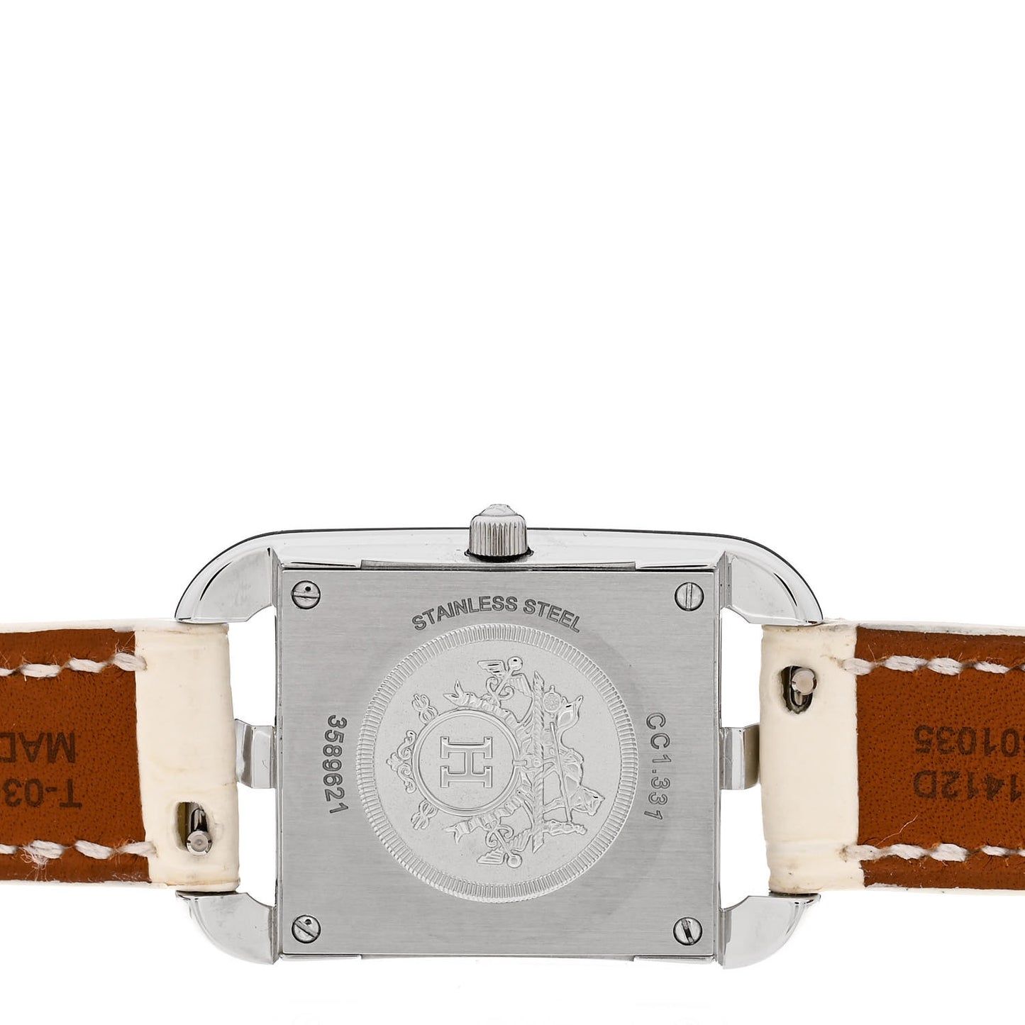 Stainless Steel Alligator Diamond Pave 23mm Cape Cod Quartz Watch Blanc
