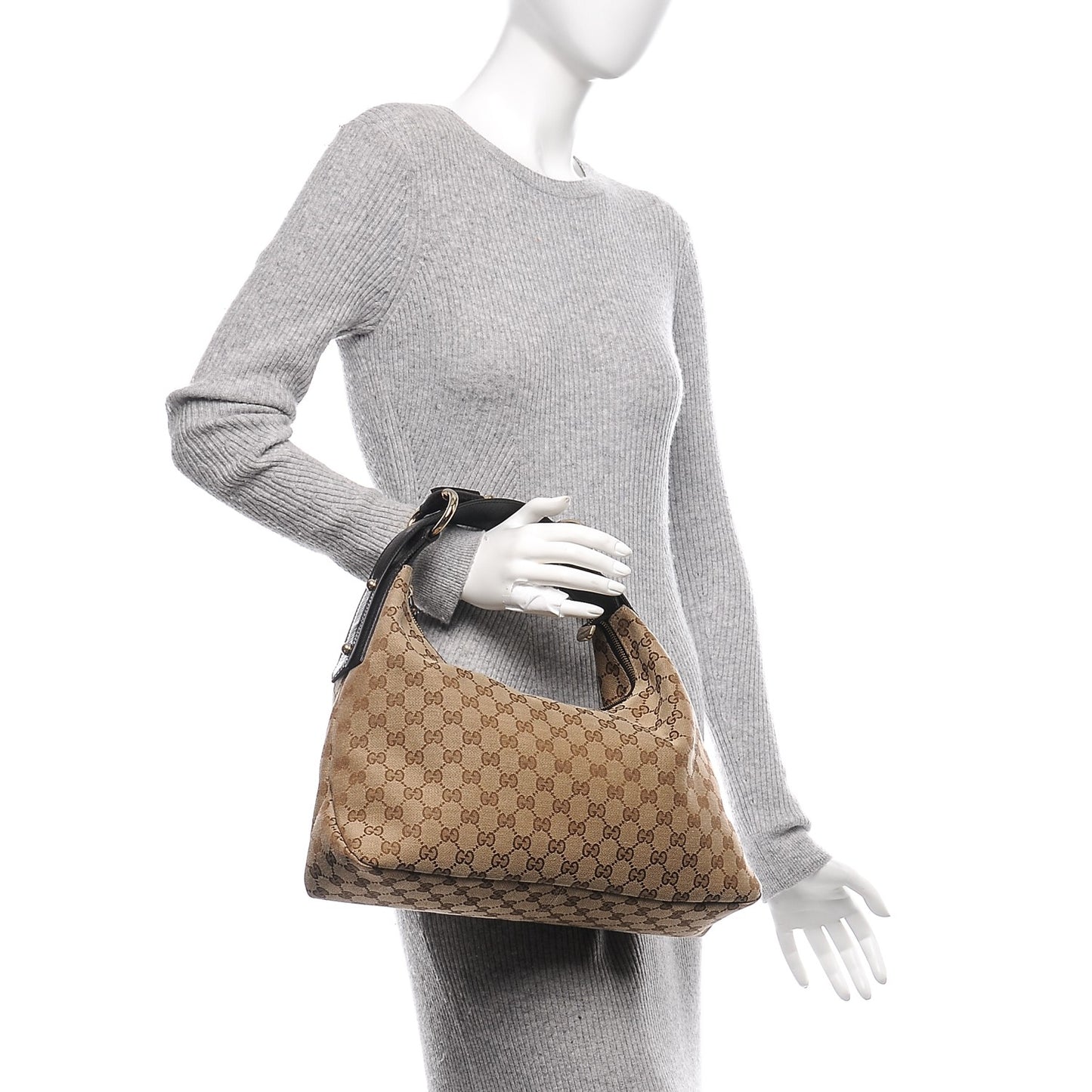 Monogram Medium Horsebit Chain Hobo Dark Brown