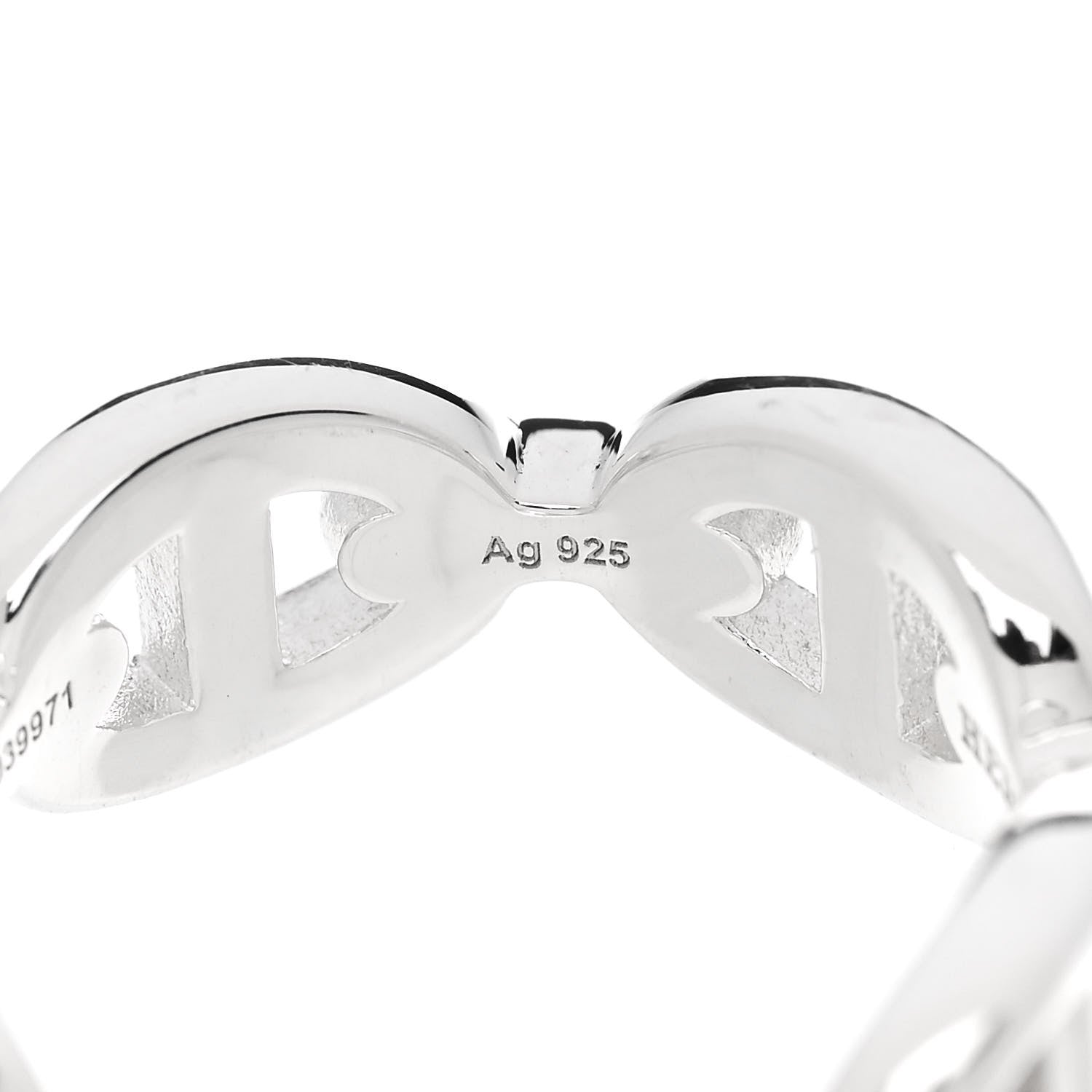 Hermes Sterling Silver PM Chaine d'Ancre Enchainee Band Ring 49 5 9 of 9
