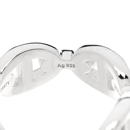 Hermes Sterling Silver PM Chaine d'Ancre Enchainee Band Ring 49 5 9 of 9