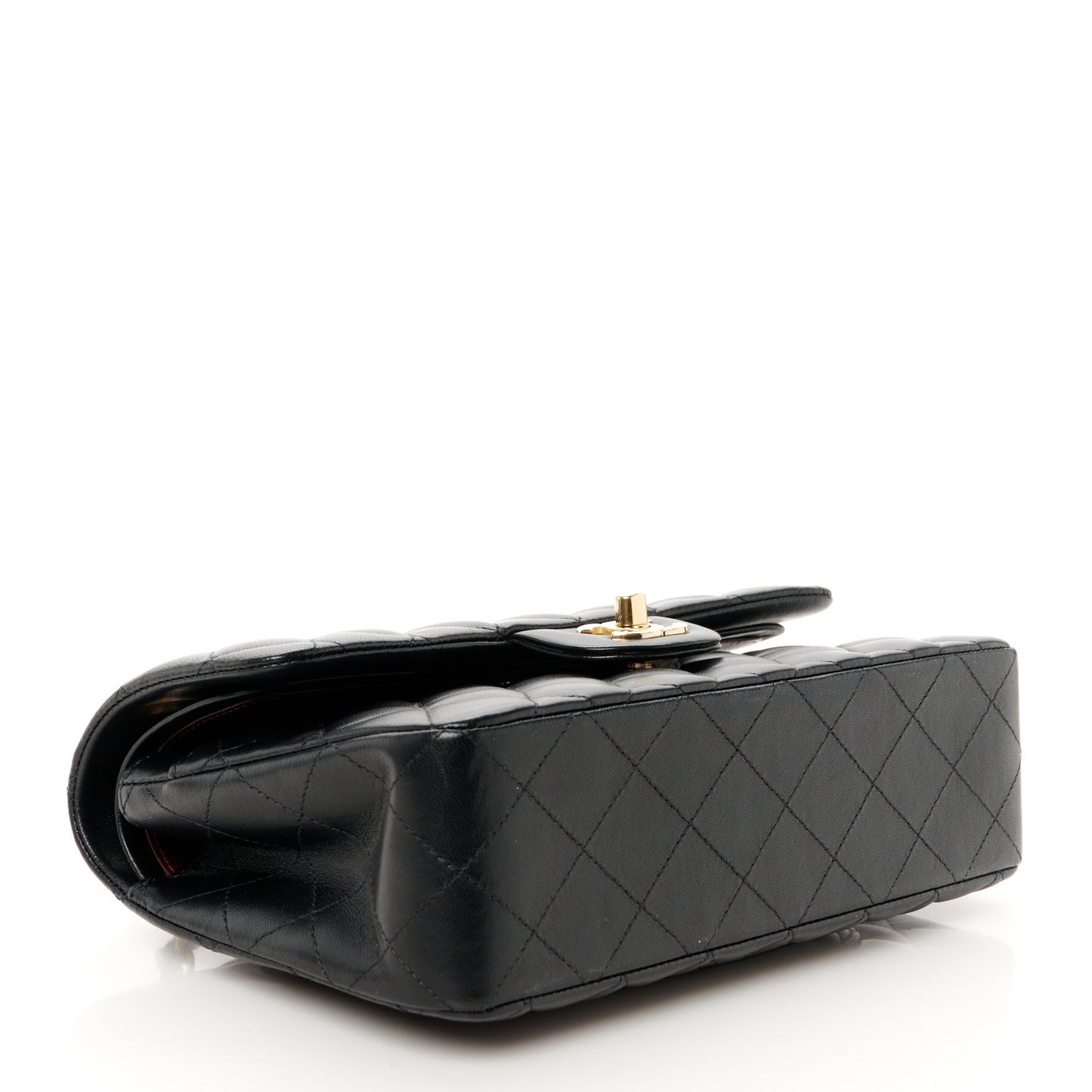Lambskin Quilted Small Double Flap Black