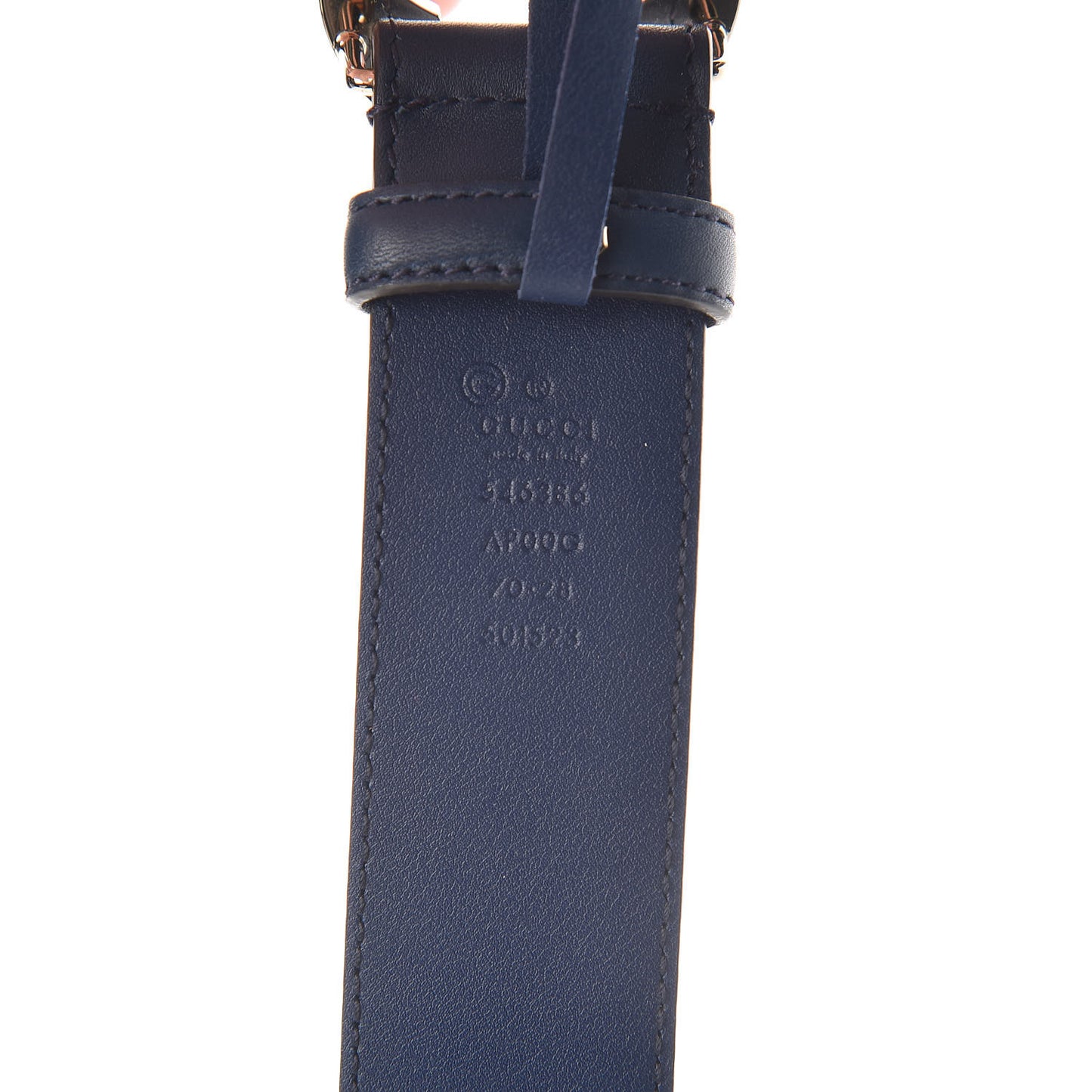 Moon Calfskin Interlocking G 37mm Belt 70 28 Cobalt Blue
