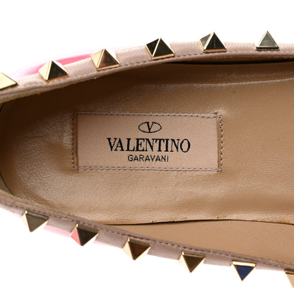 Valentino Garavani Patent Nappa Rockstud Ballerina Flats 36 Fuxia Fluo Poudre 6 of 9