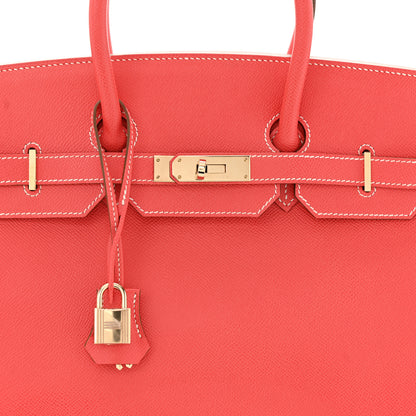 Hermes Epsom Candy Birkin 35 Rose Jaipur Gold 8 of 14