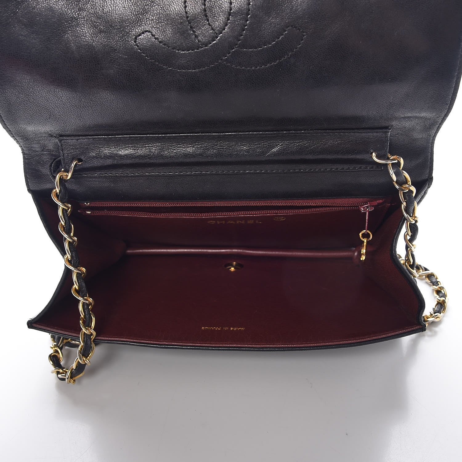 Chanel Lambskin Quilted Wallet On Chain WOC Black 5 of 8