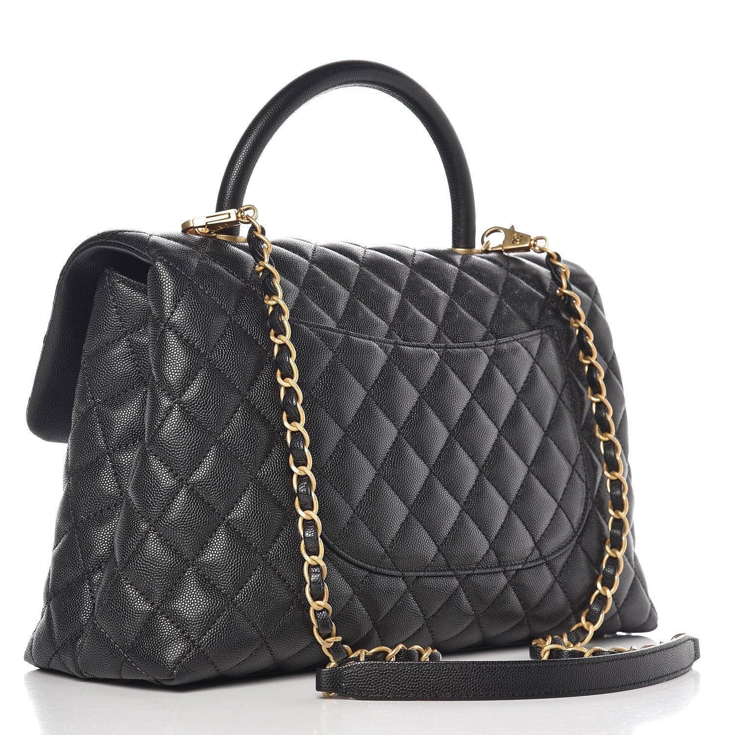 Chanel Caviar Quilted Medium Coco Handle Flap Black 3 of 7