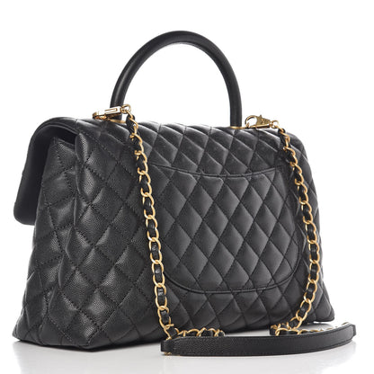 Chanel Caviar Quilted Medium Coco Handle Flap Black 3 of 7