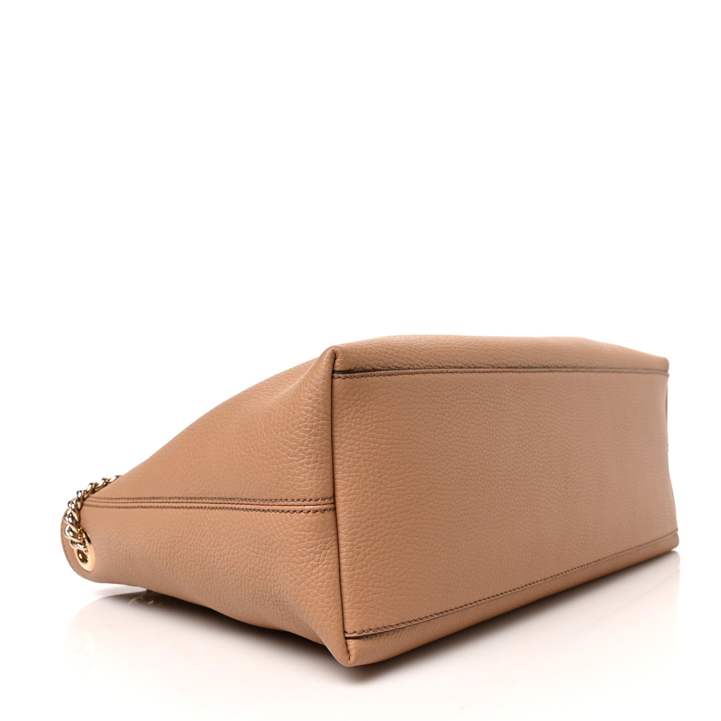 Pebbled Calfskin Medium Soho Chain Shoulder Bag Camelia