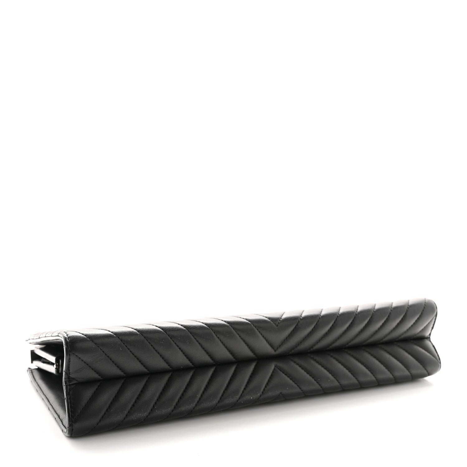 Chanel Lambskin Chevron Evening Clutch Black 4 of 8
