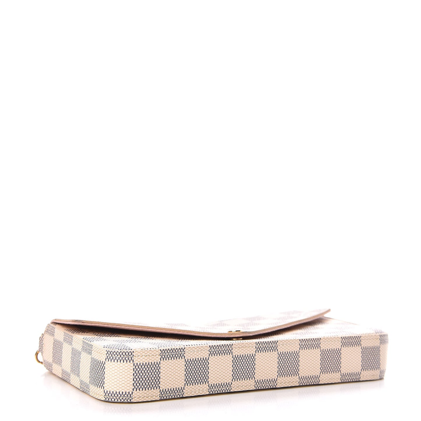Damier Azur Pochette Felicie Chain Wallet Rose Ballerine